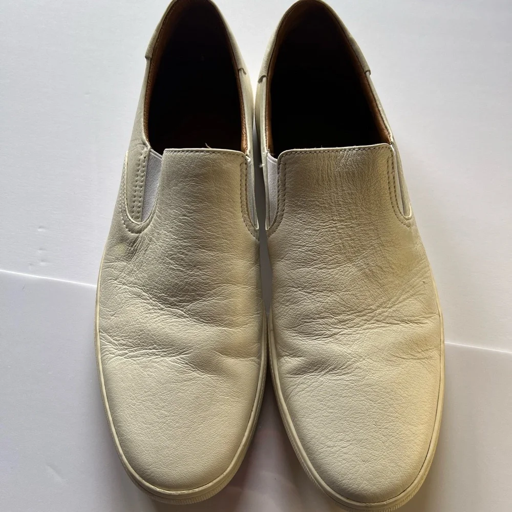 FRYE White Leather Slip-On Shoes‎